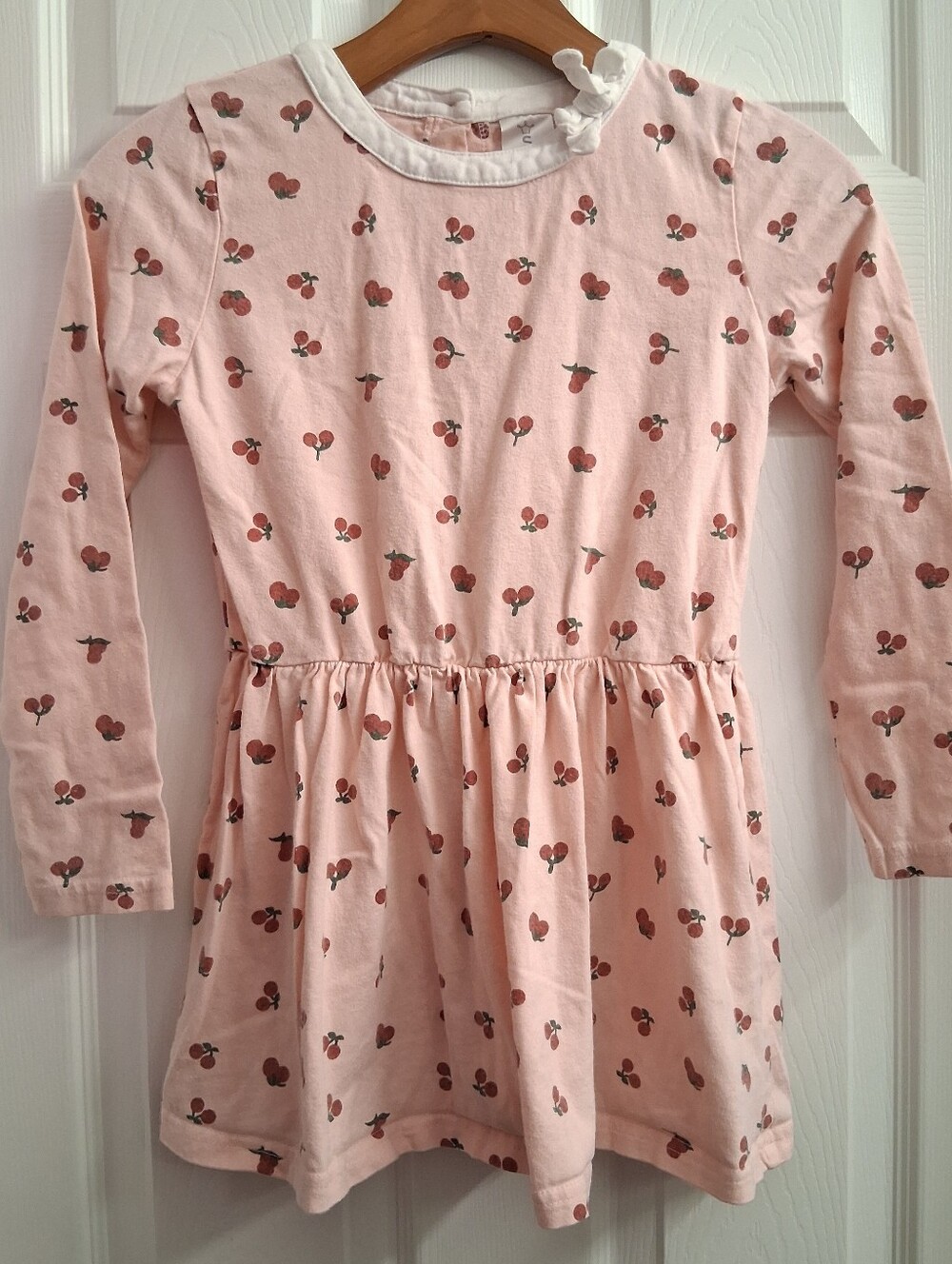 Girls Pink Cherry Print Top Small